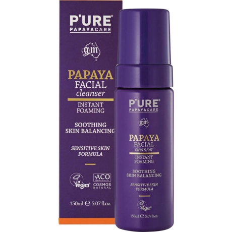 pure papaya facial cleanser – papaia ja saialille näopesuvaht 150ml looduskosmeetika.jpg